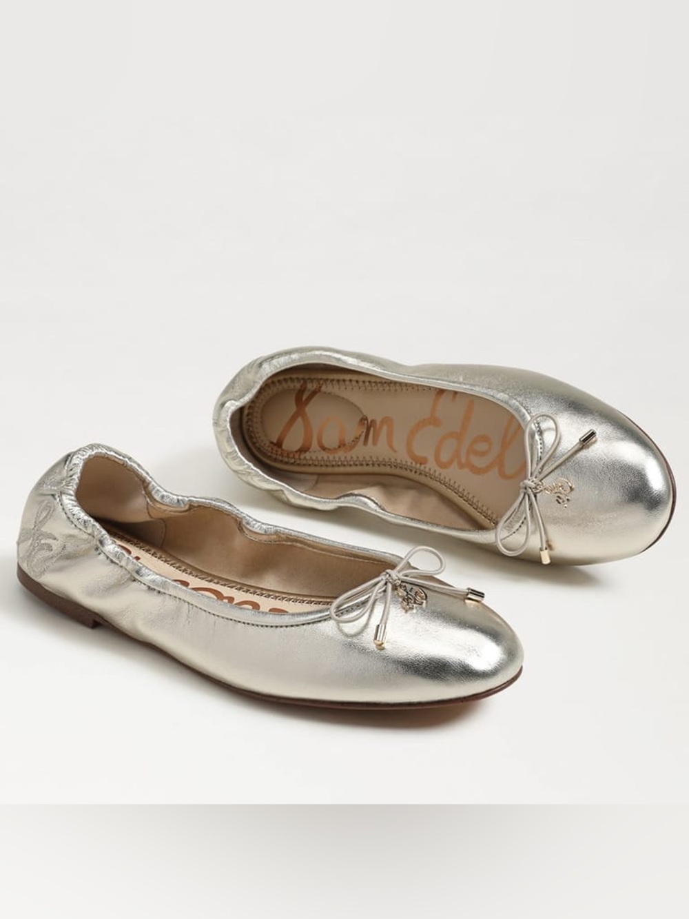 SAM EDELMAN Felicia Silver Jute Metallic Leather Ballet Flat Size 10.5